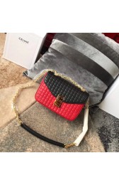 Celine Original Leather Shoulder Bag 187253 Red&Black HV00843bm74