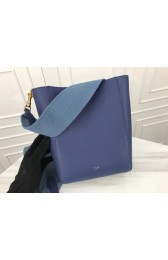 Celine Seau Sangle Original Calfskin Leather Shoulder Bag 3370 blue HV11724hc46