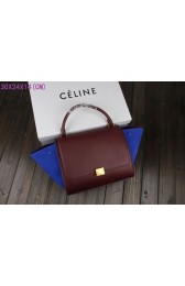 Celine Trapeze Bag Original Leather 3342 burgundy&royal blue HV01628LG44