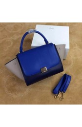 Celine Trapeze Bag Original Nubuck Leather 3345 Royal Blue&Black&Khaki HV01103Yv36