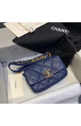 Chanel 19 Bodypack Sheepskin Leather AS1163 dark blue HV09759oJ62