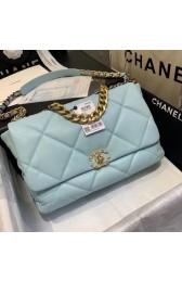 chanel 19 large flap bag AS1161 sky blue HV01807hI90