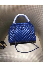 Chanel Bowling Bag Aged Calfskin & Silver-Tone Metal A57836 Blue HV07538tg76
