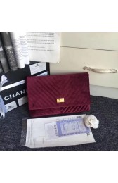 Chanel classic clutch velvet & Gold-Tone Metal 35629 Burgundy HV05763yC28