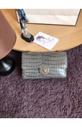 Chanel Classic Flap Bag Original Alligator & Gold-Tone Metal A01112 grey HV06626Il41