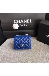 Chanel Classic Flap Bag original Sheepskin Leather 1115 blue silver chain HV07513hk64