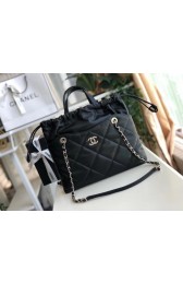 Chanel Classic Sheepskin Leather Shopping bag AS0985 black HV01304Ag46