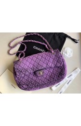 CHANEL Denim flap bag AS1113 purple HV05435dE28