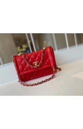 Chanel flap bag Calfskin & Gold-Tone Metal AS2055 red HV06974nS91