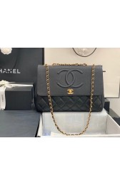 Chanel flap bag Grained Calfskin & & Gold-Tone Metal A92233 black HV01543Gh26