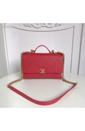 Chanel flap bag Grained Calfskin & Gold-Tone Metal AS0305 red HV01220nV16