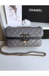 Chanel flap bag Lambskin & Gold-Tone Metal 57275 grey HV01250Af99
