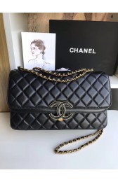 Chanel flap bag Lambskin & Gold-Tone Metal 57276 black HV06706xh67