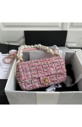 chanel flap bag Tweed 19SS pink HV10870xa43