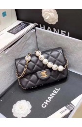 Chanel flap Imitation Pearls bag AS1436 black HV08333Zf62