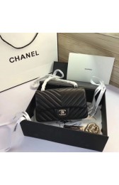 Chanel Flap Original Lambskin Leather Shoulder Bag CF 1116V black silver chain HV02275ED90