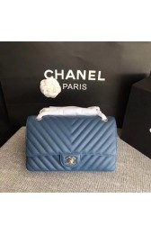 Chanel Flap Shoulder Bags blue Leather CF 1112V silver chain HV02035NP24