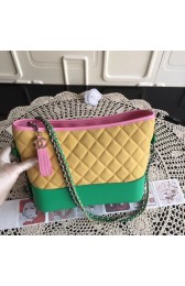 Chanel Gabrielle Nubuck leather Shoulder Bag 1010A yellow&green HV09309KX86
