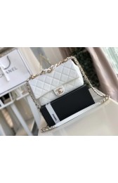 Chanel Lambskin Flap Bag &gold-Tone Metal AS1353 white HV00723oK58
