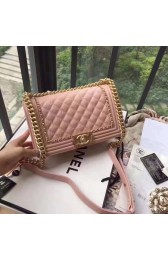 Chanel LE BOY Shoulder Bag Original Calf leather 67086D pink HV06038Yo25