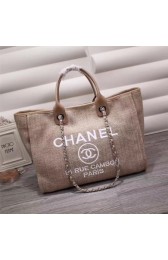 Chanel Medium Canvas Tote Shopping Bag 8046 apricot HV06267Rk60