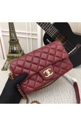 Chanel mini Sheepskin Leather cross-body bag 5698 red HV00587gE29