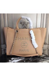 Chanel original Calfskin Leather Tote Bag 78900 apricot HV02392Pu45