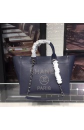 Chanel original Calfskin Leather Tote Bag 78900 Navy Blue HV09066bW68