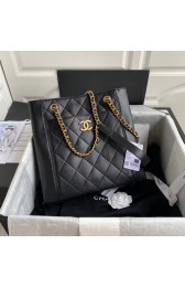 Chanel Original Lather Shopping bag AS2295 black HV01888Fh96