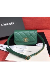 Chanel Original Sheepskin Leather Belt Bag Green 33866 Gold HV00219lk46