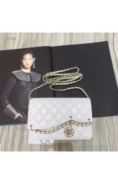Chanel Original Sheepskin Leather Shoulder Bag 33815 White HV02143fH28
