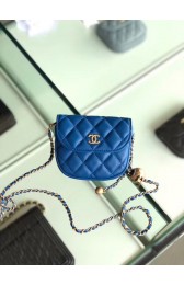 Chanel Sheepskin Original Leather Pocket AP1461 blue HV08250JD63