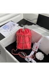 Chanel small drawstring bag Lambskin & Gold Metal AS2313 red HV00983UW57