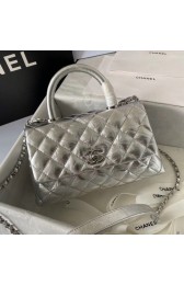 Chanel Small Flap Bag with Top Handle 92990 silver HV06679Av26