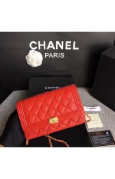 Chanel WOC Mini Shoulder Bag Original Caviar leather LEBOY B33814 red gold chain HV08558VI95