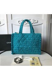 CHANEL zipped shopping bag AS0976 Turquoise HV01497vN22