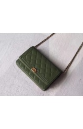 Cheap Copy Chanel WOC Mini Shoulder Bag 33814 green gold chain HV03944Eq45