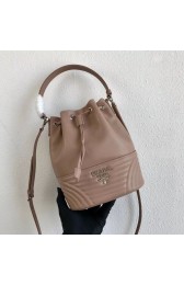 Cheap Copy Prada Original Calfskin Leather Bucket Bag 1BH038 Nude HV08324Eq45