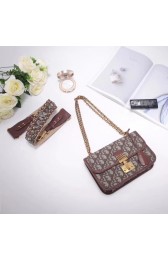 Cheap Dioraddict bag in brown Dior Oblique jacquard canvas calfskin leather M042 HV09290ZZ98