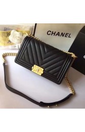 Cheap Fake Chanel LE BOY Original Caviar Leather Shoulder Bag V67086 black HV01544BC48