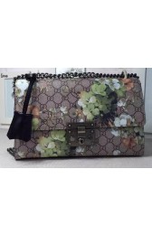 Cheap Gucci Padlock Blooms GG Supreme Shoulder Bag 409486 Green HV03450ZZ98
