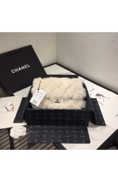 Copy 1:1 Chanel flap bag Wool sheepskin &Gold-Tone Metal AS1063 white HV00852xD64