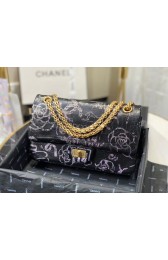 Copy 1:1 Chanel Flap Shoulder Bag Original Crocodile Leather Black&purple A1112 HV02267xD64
