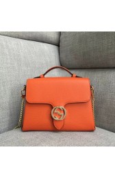 Copy 1:1 Gucci GG Calf leather top quality tote bag 510302 orange HV08107xD64