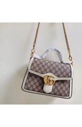 Copy Gucci GG Marmont small top handle bag 498110 white HV06736Kn92