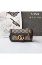 Copy Gucci GG Supreme canvas 476433 Mini Shoulder Bag brown HV08914Ey31