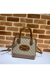 Copy Gucci GG Supreme Canvas Top Handle Bag 621220 brown HV01249Ey31