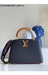 Copy Louis Vuitton CAPUCINES Original Leather PM M48865 black HV04316Zn71