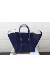 Designer Celine luggage phantom tote bag suede leather 3341 royal blue HV10784vs94