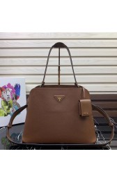 Designer Prada Matinee handbag 1BA249 Brown HV04579vs94